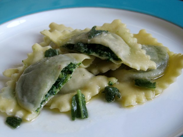 Spinach and Mushroom ravioli