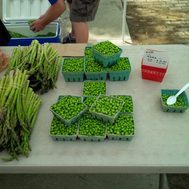 Check out the cooler full of peas in the back.