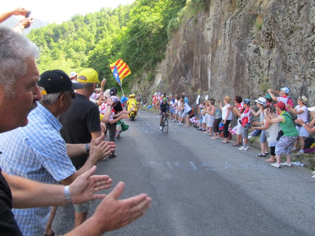 A Columbian, Rojas Quintana, was out in front and looked strong.