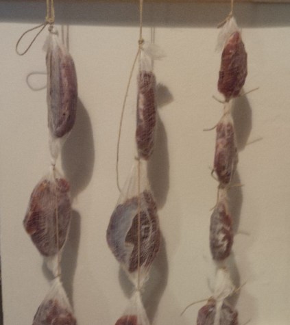 If you have an old house like we do you've got a pantry to hang the bundles. 