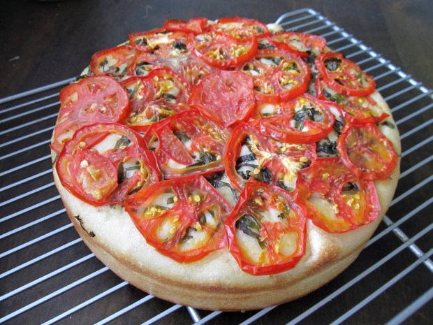 Tomato basil focaccia