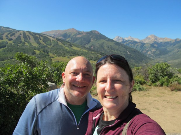 At the end of the ridgeline trail. All downhill to Snowmass Village from here. Closer to those mountains in the back! 